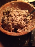 Mix until it looks like cookie dough.