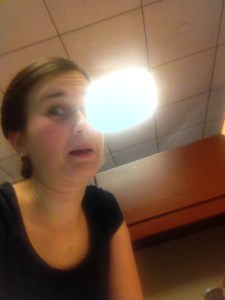 I once discovered that I could take wacky pictures with the light above my desk. So I sent about five of these to Ben. You know, while being productive.