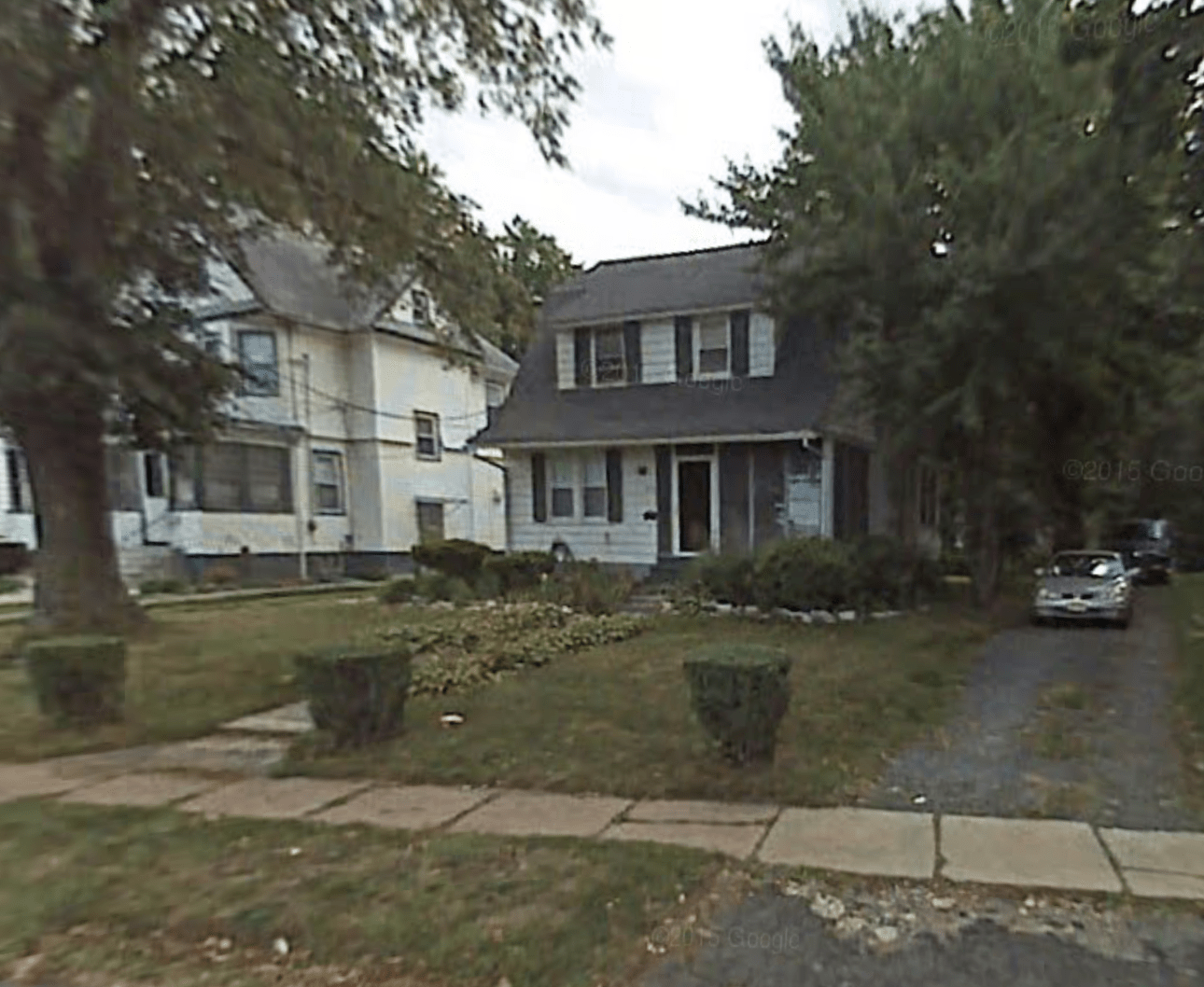 Google Maps screenshot of our house, with the tree mentioned in this post, before it was cut down